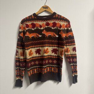 Kiel James Patrick Cozy Cabin Sweater Womens Small Fair Isle Fox Pullover Wool